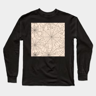 Copy of Spiderwebs - black on ecru Long Sleeve T-Shirt